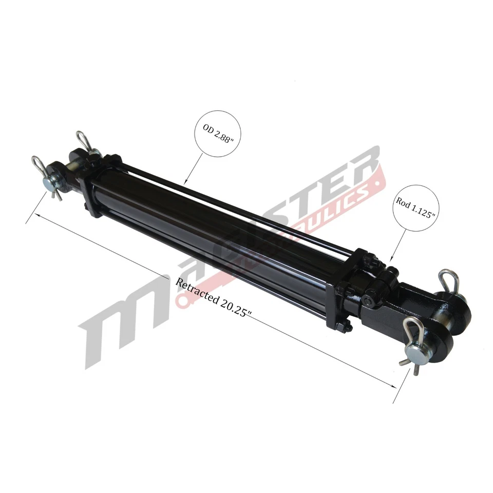 Hydraulic Cylinder Tie Rod Double Action 2.5" Bore 8" Stroke 2500 PSI 2.5x8ASAE - Image 2 of 4