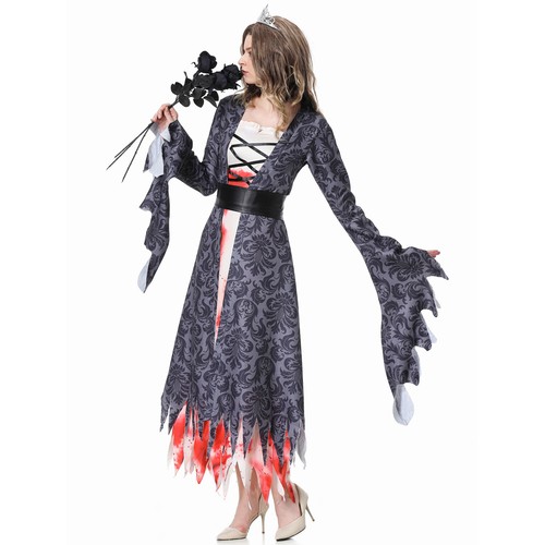 Women M-XL Dress Ghost Bride Halloween Cosplay Costume Scary Witch Vampire - 第 5/10 張圖片