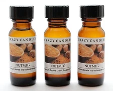 3 Nutmeg 1/2oz Premium Grade Scented Fragrance Oil Crazy Candles
