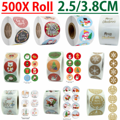 500Pcs Roll NEW Merry Christmas Thank You Gift Stickers Labels Gift 2.5 ...