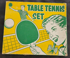 Original Vintage Table Tennis Set by Metal Moss MFG Co Game W/Box No. 1000