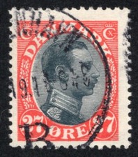 DENMARK 1918 SC #110 - VF U 27o Christian X cv $50.00  *Bay Stamps*