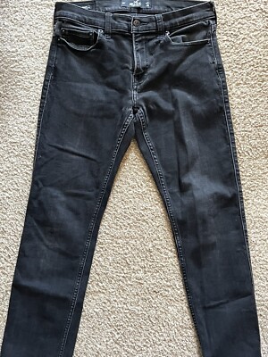 Hollister California Mens Slim Straight Black Jeans: 31w/30L