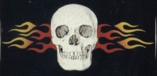 Skull and Flames License Plate Wall Sign Made in the USA