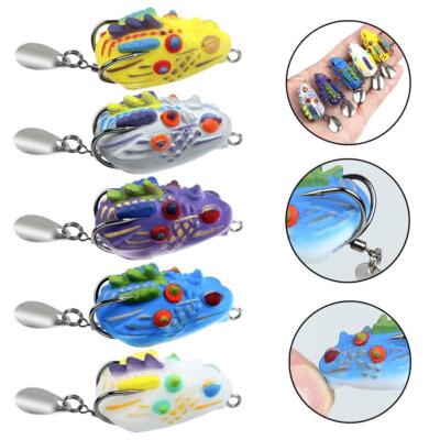 Mini Frog Soft Bait 35mm Double Hide Hook Fishing Lure Bionics Sequin Frogღ