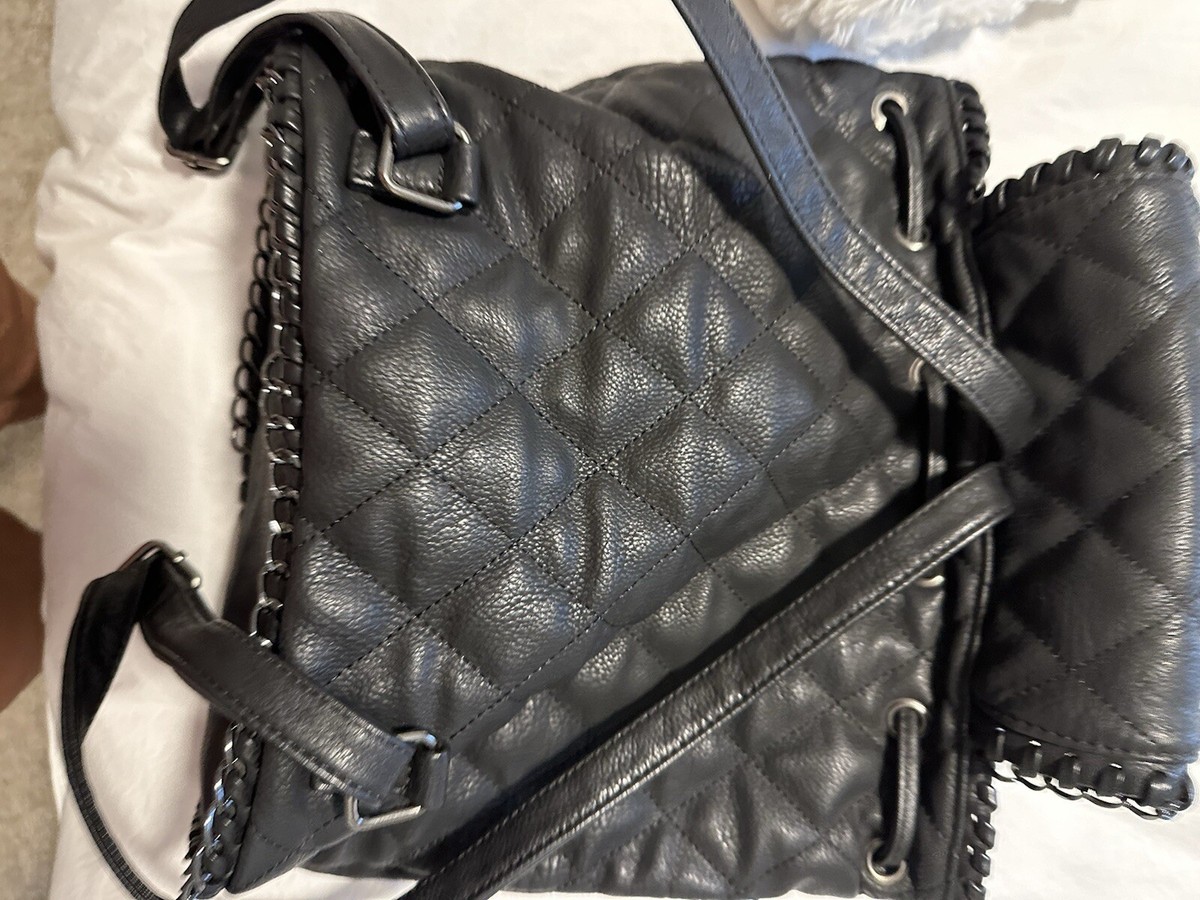 Saks Fifth Avenue Classic Black Backpack - Sleek Everyday Carry Saks Fifth Avenue Leather Backpack - Black Backpacks  main image 3