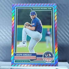 Joseph Gonzalez 2023 USA Baseball STRIPES PRIZM SP #68 - Collegiate Team