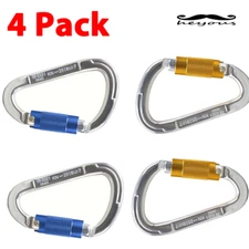 4X 25KN Aluminum Carabiner Clip Spring Snap Hook Auto Locking Rock Climbing