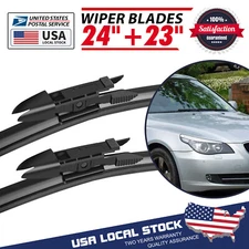Front Windshield Wiper Blades Pair 24"+23" All Season For 2006-2009 BMW 550i, M5