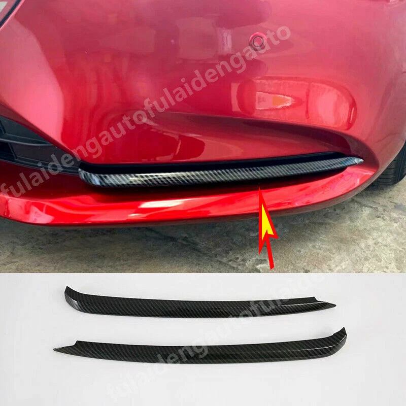 2x For Mazda 6 Atenza 18-2021 Carbon Look Front Fog Light Lamp Eyelid Cover Trim - Image 2 of 4