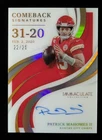 2021 Panini Immaculate PATRICK MAHOMES II 22/25 Auto Comeback Signatures #ICS-PM