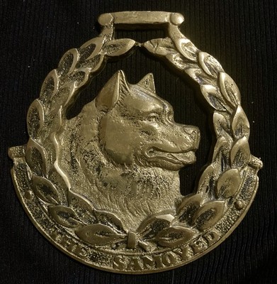 Vintage Oversized THE SAMOYED Horse Brass JEE  SAMOYED LOVER  WOW YOUR WALLS!