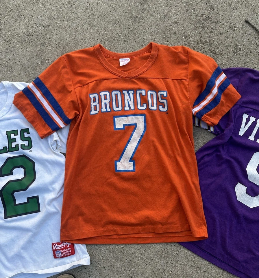 Camiseta De Colección Denver Broncos #7 Juvenil L Rawlings Hecha en EE. UU. Era Elway NFL Camiseta Foto 2 de 4