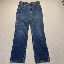 Lee Womens Blue Denim At The Waist Classic Fit Stretch Straight Leg Jeans 4 M