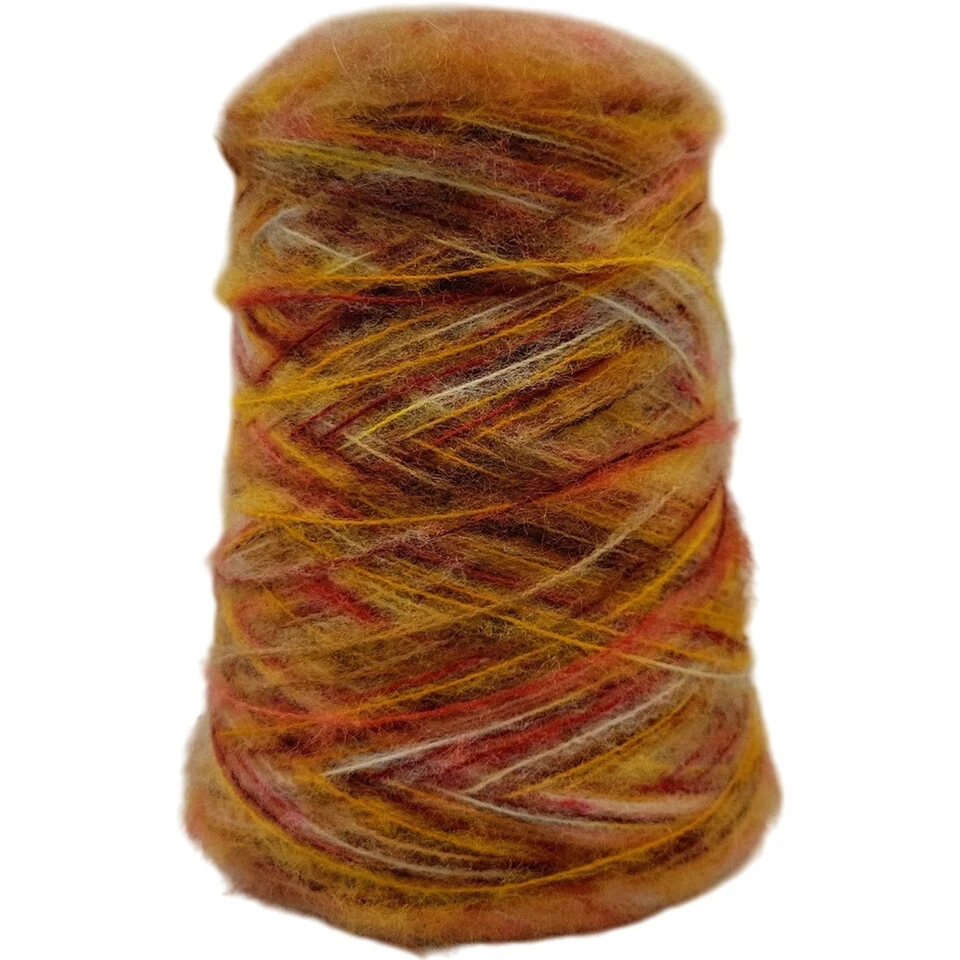 Vintage Multicolor Variegated Fuzzy Fiber Weaving Felting Crafts Yarn Cone - Image 4 of 4