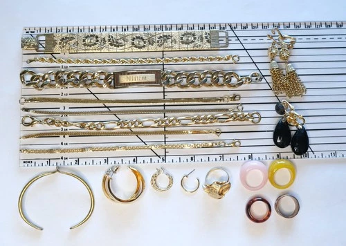 Gold Tone Vintage Mixed Jewelry Lot Statement Costume Jewelry 232g