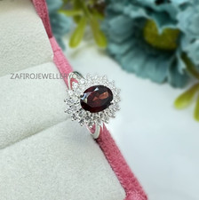 Natural Garnet Ring, January Birthstone, Promise Ring, 925 Sterling Silver