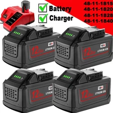 For Milwaukee For M18 18Volt 48-11-1860,48-11-1852 Lithium Battery /Charger LOT