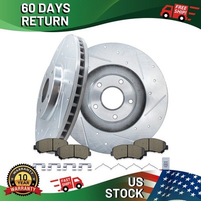 Front Drilled Slotted Rotors Brake Pads for 2009-2014 2016-2019 Nissan Maxima