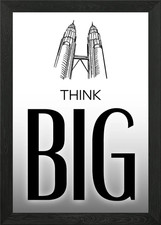 Think Big Petronas Towers Illustrat Framed Wall Art Poster Canvas Print Picture