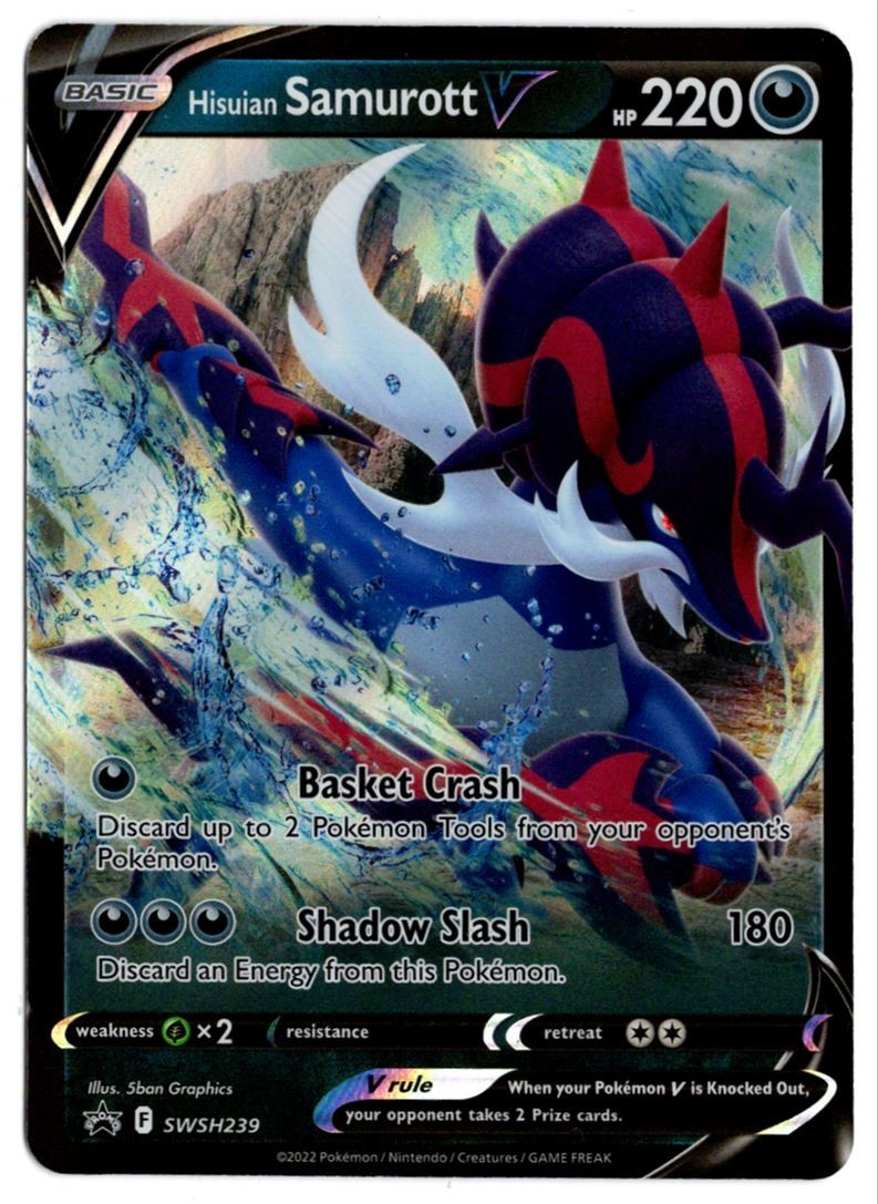 [0954] MODERATELY PLAYED Pokemon Black Star Promo SWSH239 Hisuian Samurott V