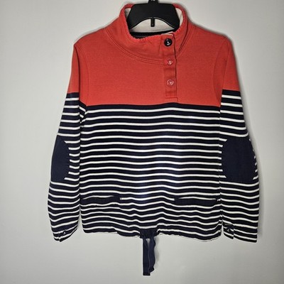 Joules Saunton Sweatshirt Striped Nautical Size 6 Red Blue White Anchor Pullover