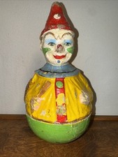 Schoenhut Paper Mache Roly Poly Toy Clown 10"