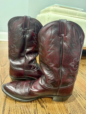 Dan Post Men's Burgundy Maroon Leather Cowboy Western Men's Boots, NWT, SIZE 15