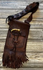 Leather Possibles Bag with Adjustable Straps and Numerous Pockets Bushcraft