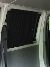 Gardinen für VW T5 T6 T6.1 Transporter Caravelle kurz mit Flügeltüren Schwarz716