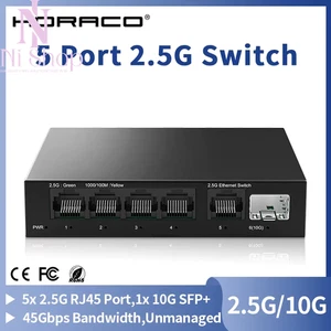 2.5GbE Interrupteur 2.5GBASE-T 4 Port 2.5G RJ45 avec 2 Port 10G SFP+ Branchez et jouez NEW