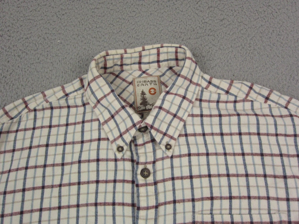 Vintage GH Bass Shirt Adult Extra Large XL Brown Plaid Check Flannel Mens Earth - Image 2 of 4