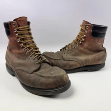Red Wing Work Boots Mens Size 10.5 EE Brown Leather SuperSole Moc Toe Lace Up