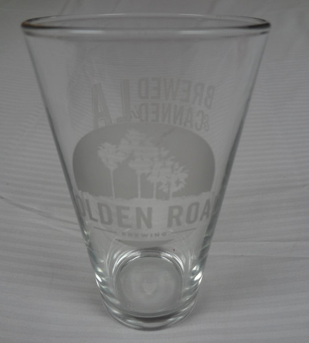 GOLDEN ROAD BREWING CO CANNED AND BREWED IN LA PALM TREES BEER CUP GLASS