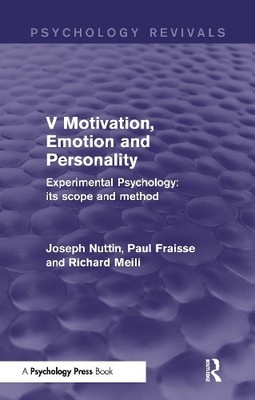 Experimental Psychology Its Scope and Method: Volume V by Jos... - 9781848724686