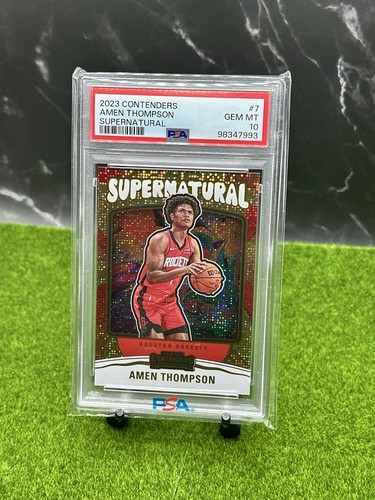 2023 Panini Contenders Amen Thompson Supernatural #7 RC ๐PSA 10๐ Rockets - Picture 2 of 4