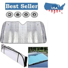 Reflective Windshield Sunshade - Foldable Design With Suction Cups