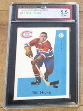 1959-60 PARKHURST #31 BILL HICKE ROOKIE RC MONTREAL CANADIENS KSA 5.5
