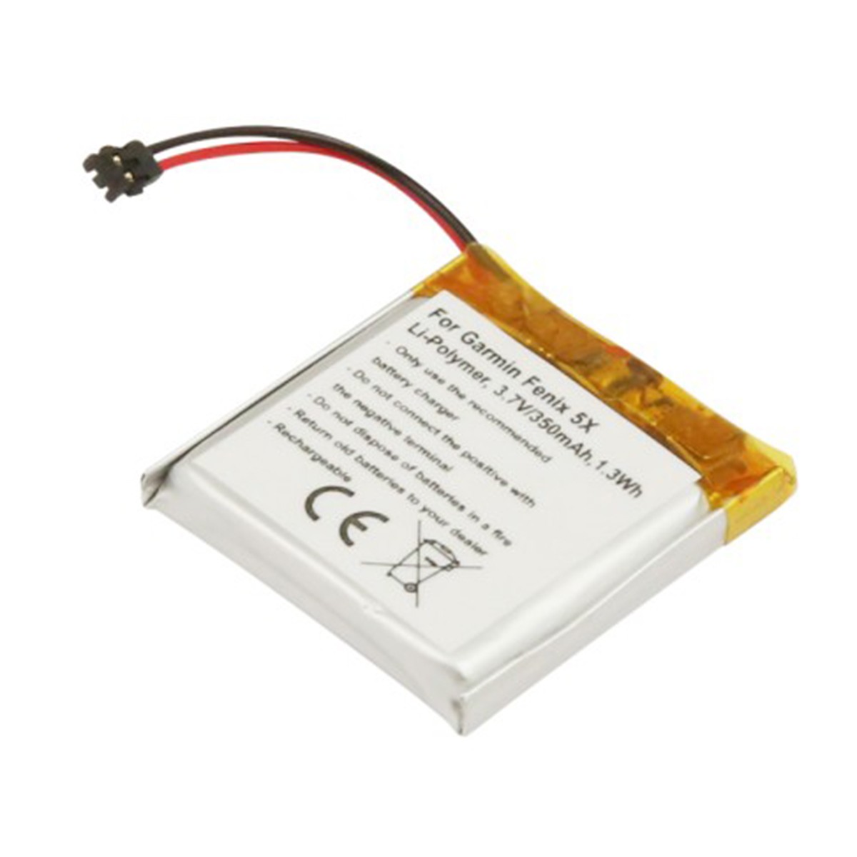 Batterie Garmin fēnix 5X Avizar 350mAh pour montre GPS connectée - Gris