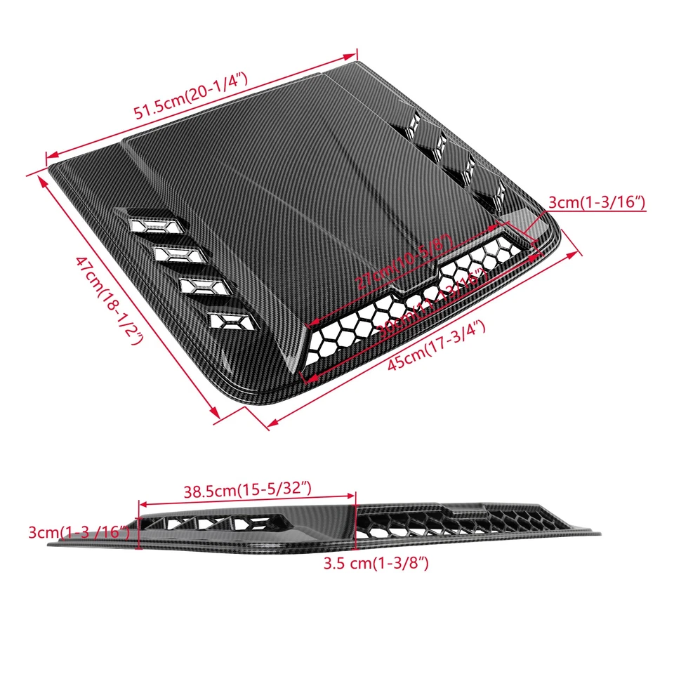 Tampa de entrada de fluxo de ar de fibra de carbono capô colher acabamento de ventilação para Nissan Altima - Imagem 2 de 4