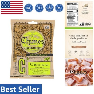 Tasty 5 Ounce Ginger Chews - , Gluten-Free, Perfect for Nausea Relief