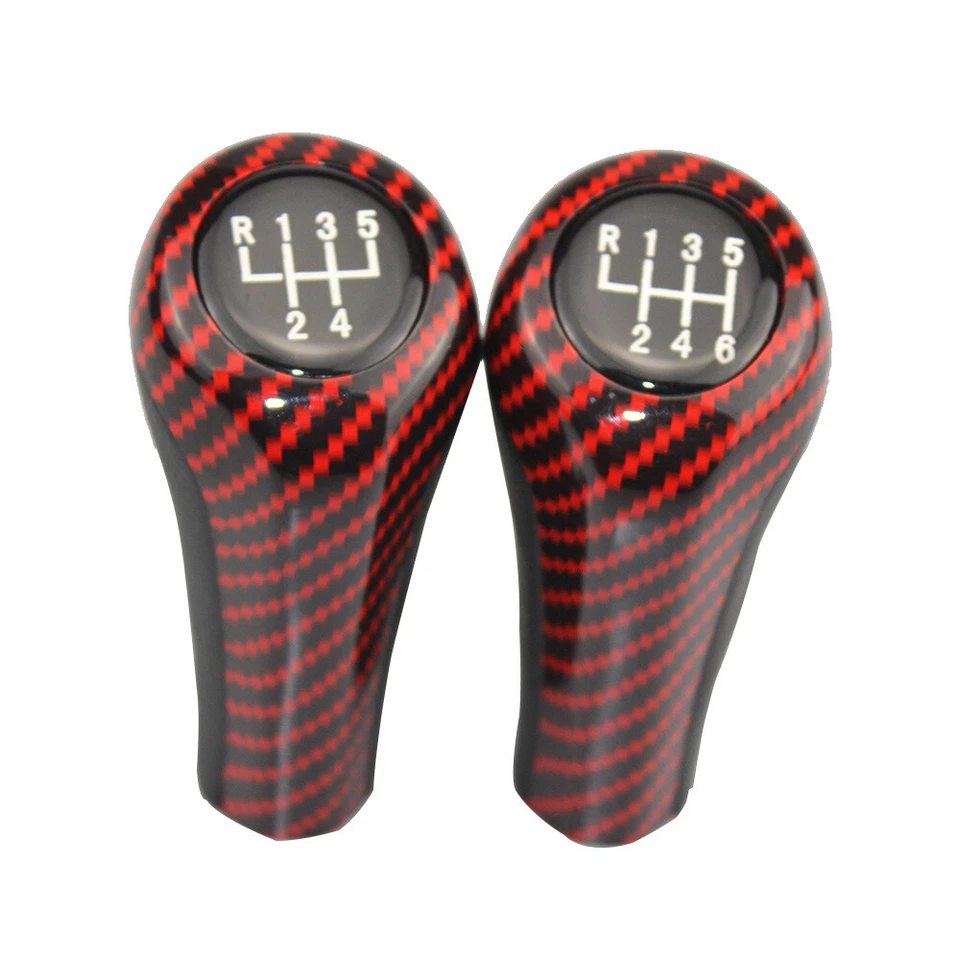 Gear Shift Knob Red Carbon Fiber For BMW E92 E91 E36 E46 F30 E60 E61 E28 E34 E39 Foto 2 de 4