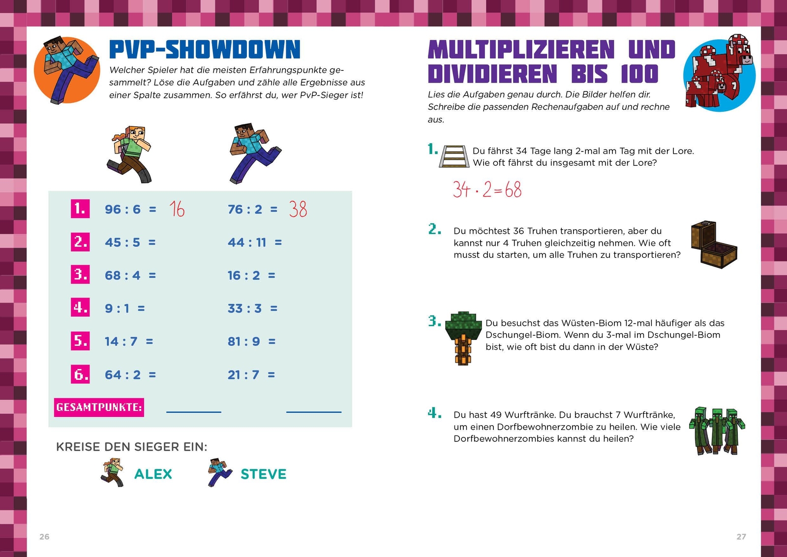 Thumbnail - Mathe Für Minecrafter - Textaufgaben 3. Und 4. Klasse, Amanda Brack