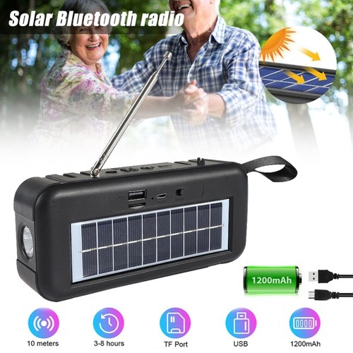 Altavoz solar inalámbrico portátil bajo estéreo USB TF FM con luz 1200mah - Imagen 4 de 15