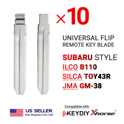 10x Flip Remote Key Blades for Xhorse and Keydiy Subaru Style B110 TOY43R GM-38