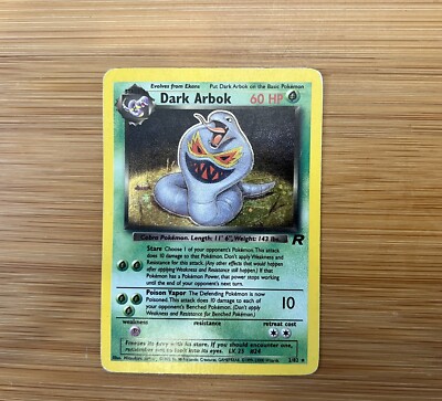 Dark Arbok 2/82 Team Rocket Holo Rare Pokemon Card 1995-2300 (Date Error  Card) | eBay