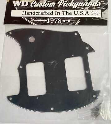 Pickguard For Squier Bullet Mustang HH 3 Ply Black/White/Black Made in USA by WD