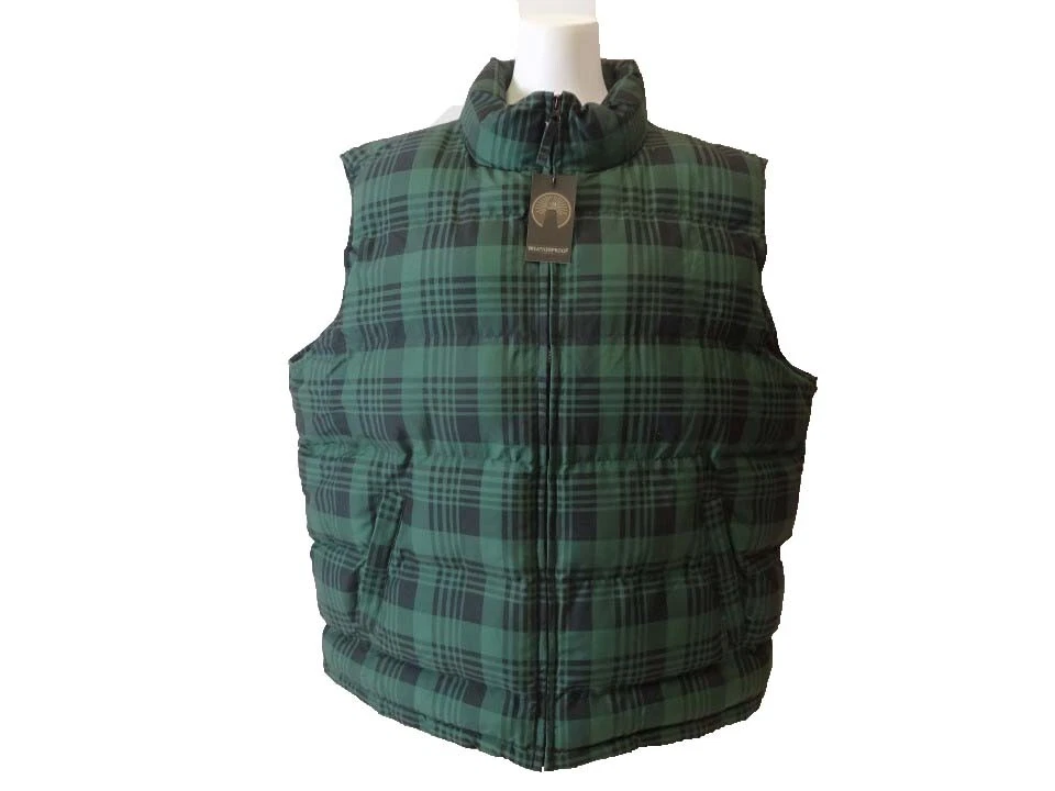 Weatherproof Vest Puffer Vest Quilted Zipper Closure Vest Green Multi