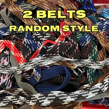 ☀️(2 Belts) Random Color Vintage Nocona Braided Nylon Belt, Adjustable to 42"