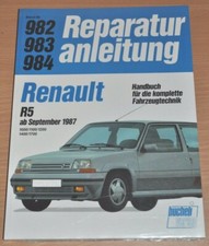 RENAULT R 5 1000 1100 1200 1400 1700 9/1987 Motor Bremse Reparaturanleitung B982